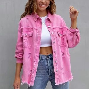 PINK DENIM OVER-SHIRT